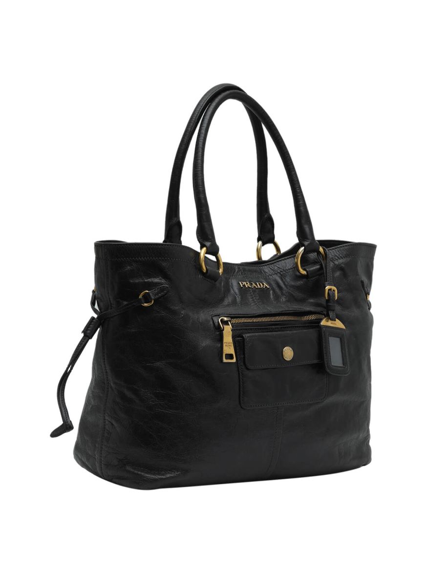 Vitello Black Tote Bag