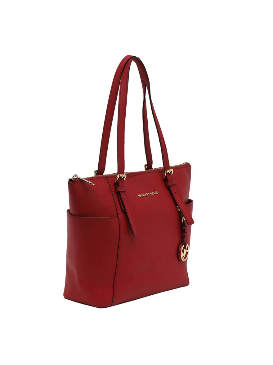 Maroon Leather Tote Bag