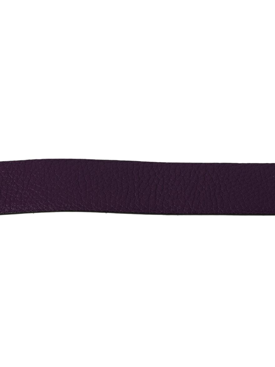 Purple Leather Gancini Buckle Belt Size- 90/36