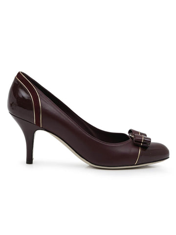 Burgundy Leather Pimpa Vara Heels/Size-6.5 D
