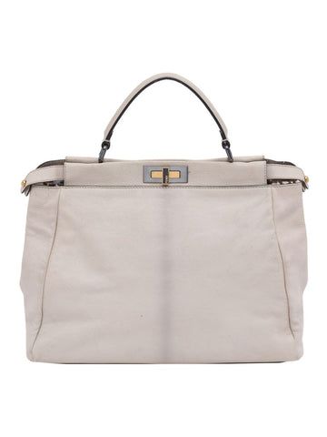 Leopard-Lined Print Peekaboo Handbag