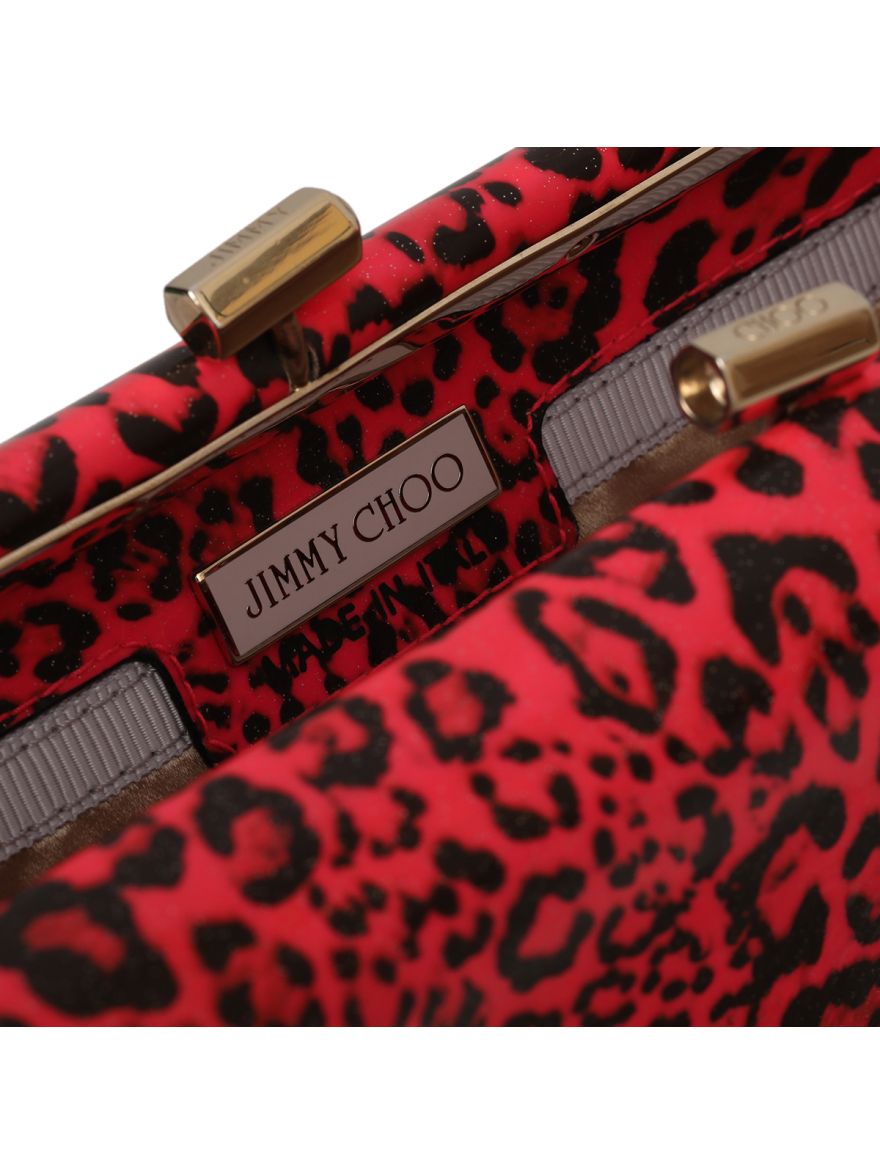 Leopard Print Patent Leather Tube Clutch One Size