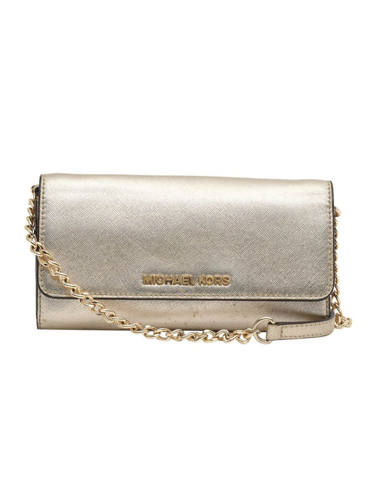 Golden Metallic Leather Sling Bag – Confidential Couture - Main Image