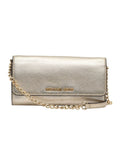 Golden Metallic Leather Sling Bag