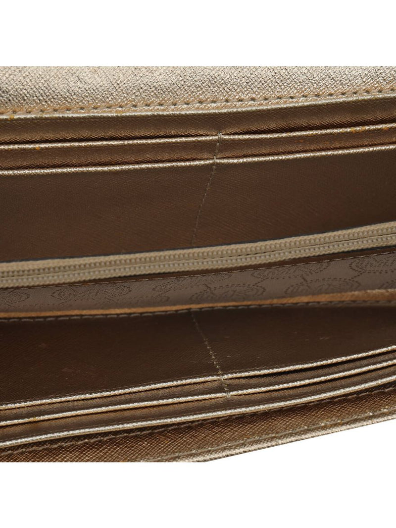 Golden Metallic Leather Sling Bag