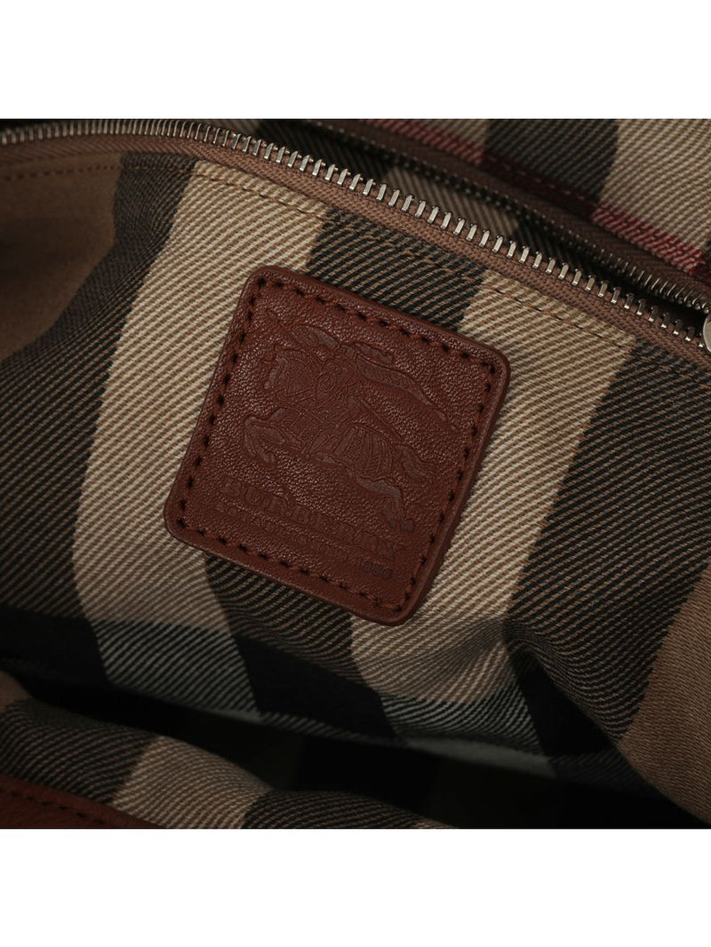 Canvas And Leather Brown Hobo Bag One Size