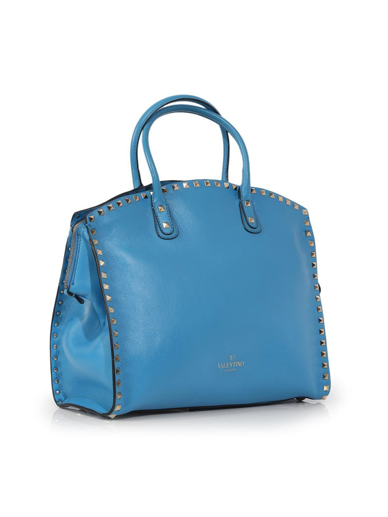 Medium Rockstud Dome Blue Shoulder Bag