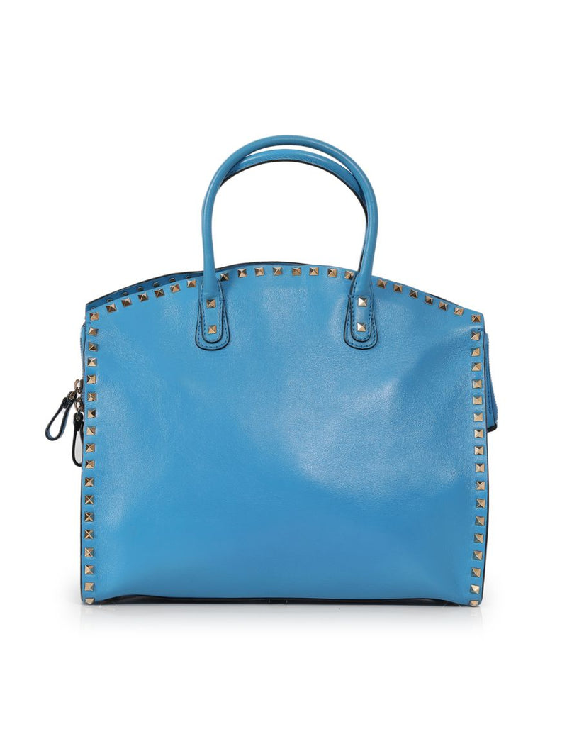 Medium Rockstud Dome Blue Shoulder Bag