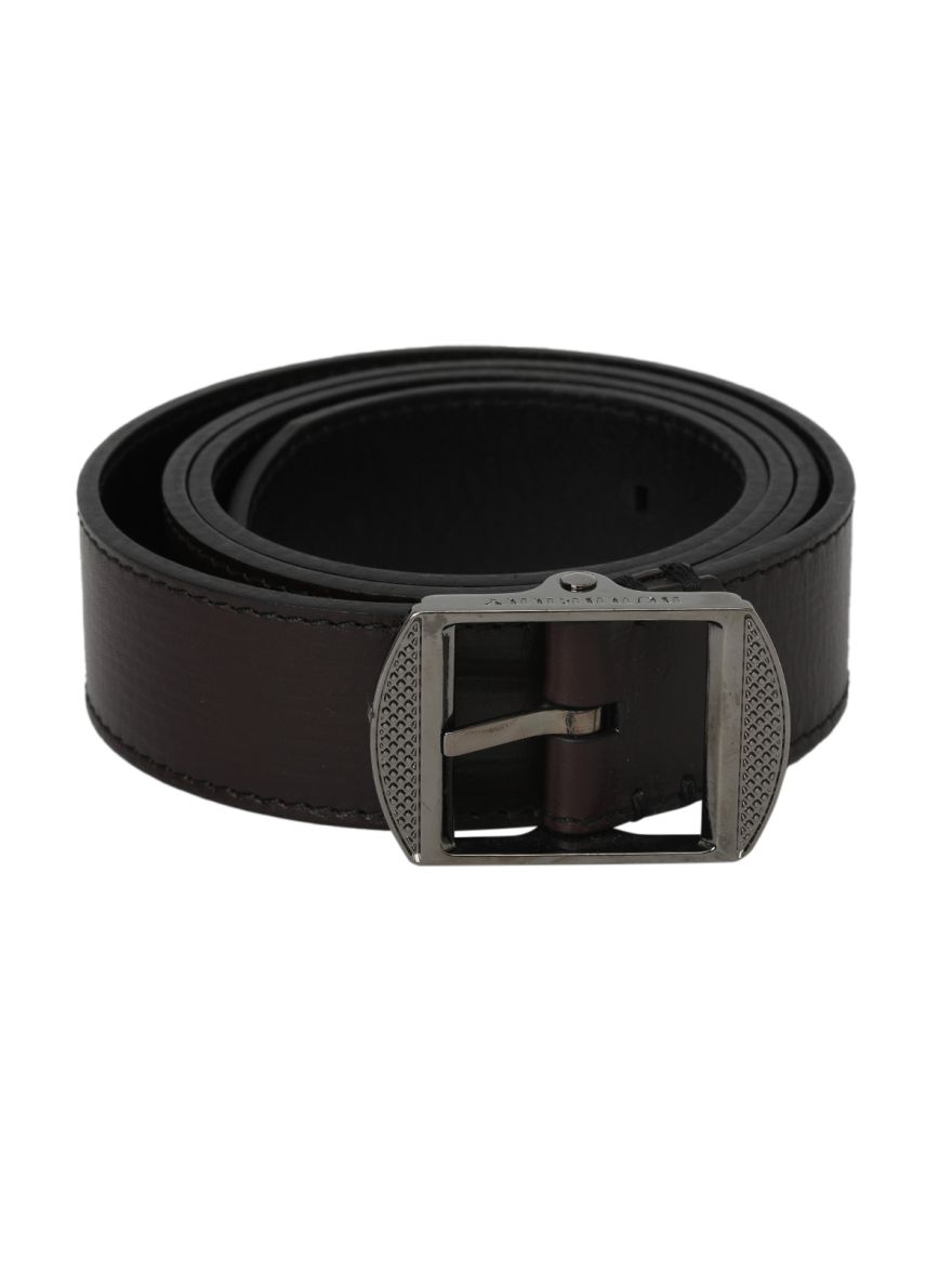 Black Buckled Leather Belt 40/100