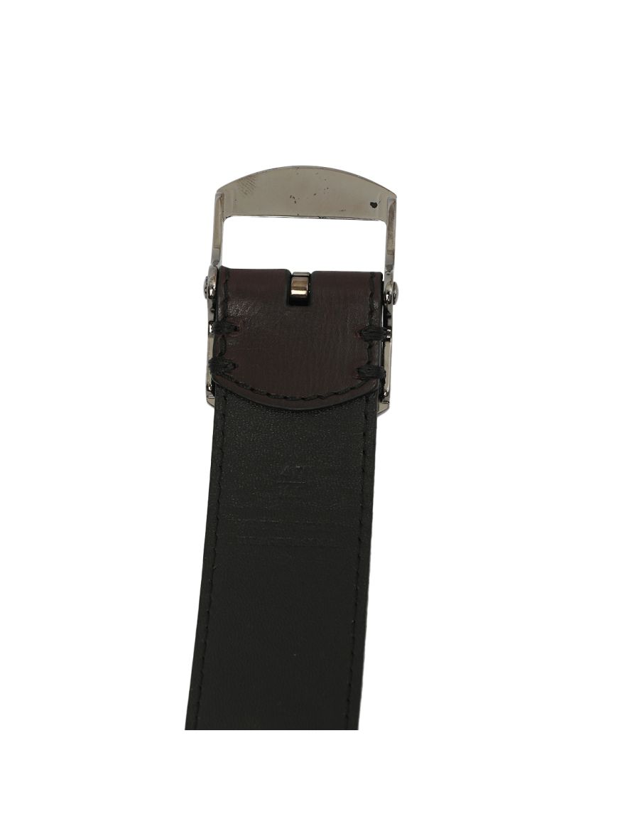 Black Buckled Leather Belt 40/100