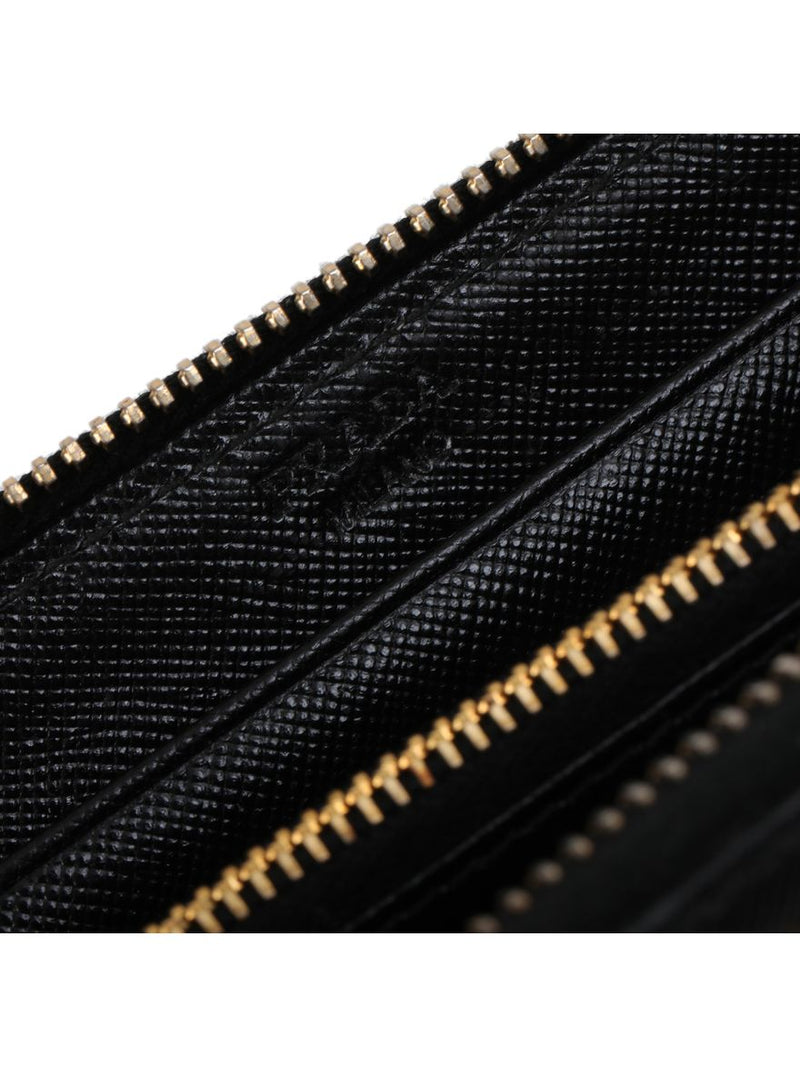 Black Saffiano Leather Compact Zippy Wallet Small