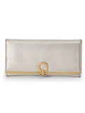 Metallic Gold Continental Flap Wallet One Size