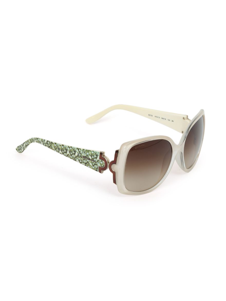 Sunglasses Plastic White Auth Small