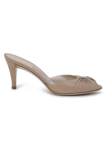 Nude Leather Heels/Size-5.5US