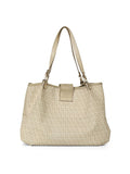 Beige Coated Canvas Medium Forever Zucca Printed Hobo Bag