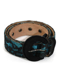 Black Lace Wide Suede Buckle Belt/Size-80CM/32