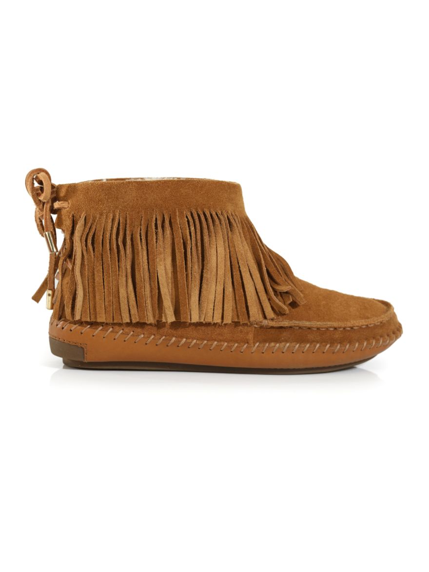 Tan Suede Collins Fringe Detail Boots/Size-6M