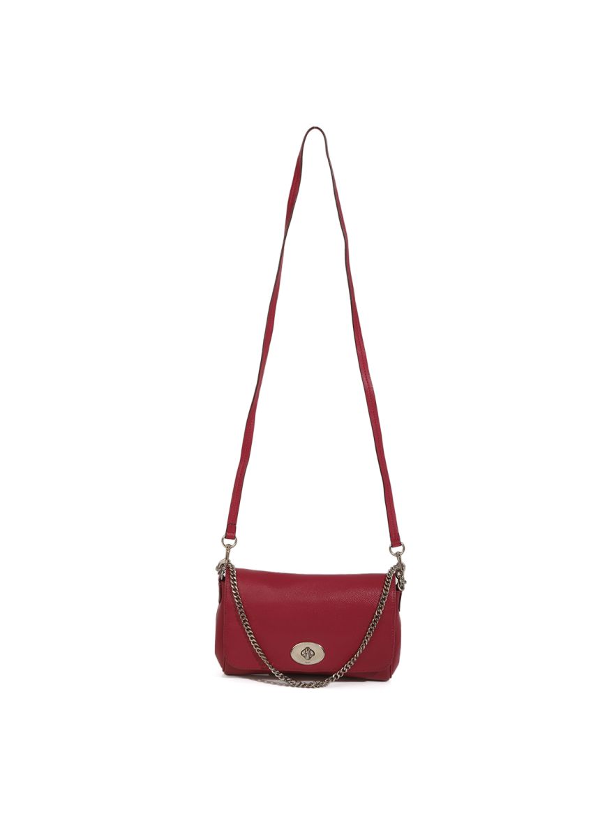 Magenta flap crossbody bag