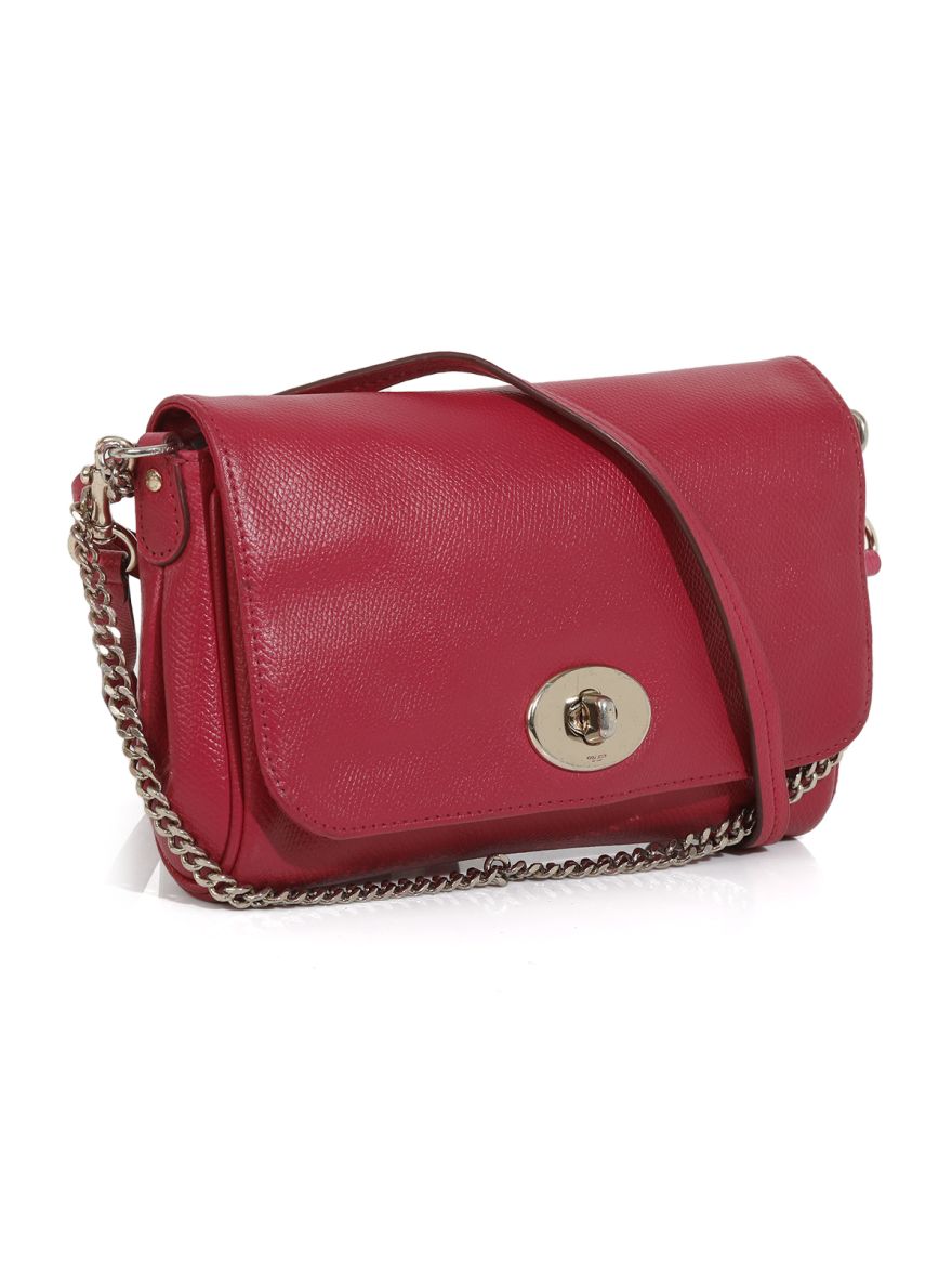 Magenta flap crossbody bag