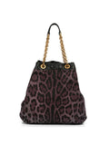 Purple Leopard Print Canvas Tote