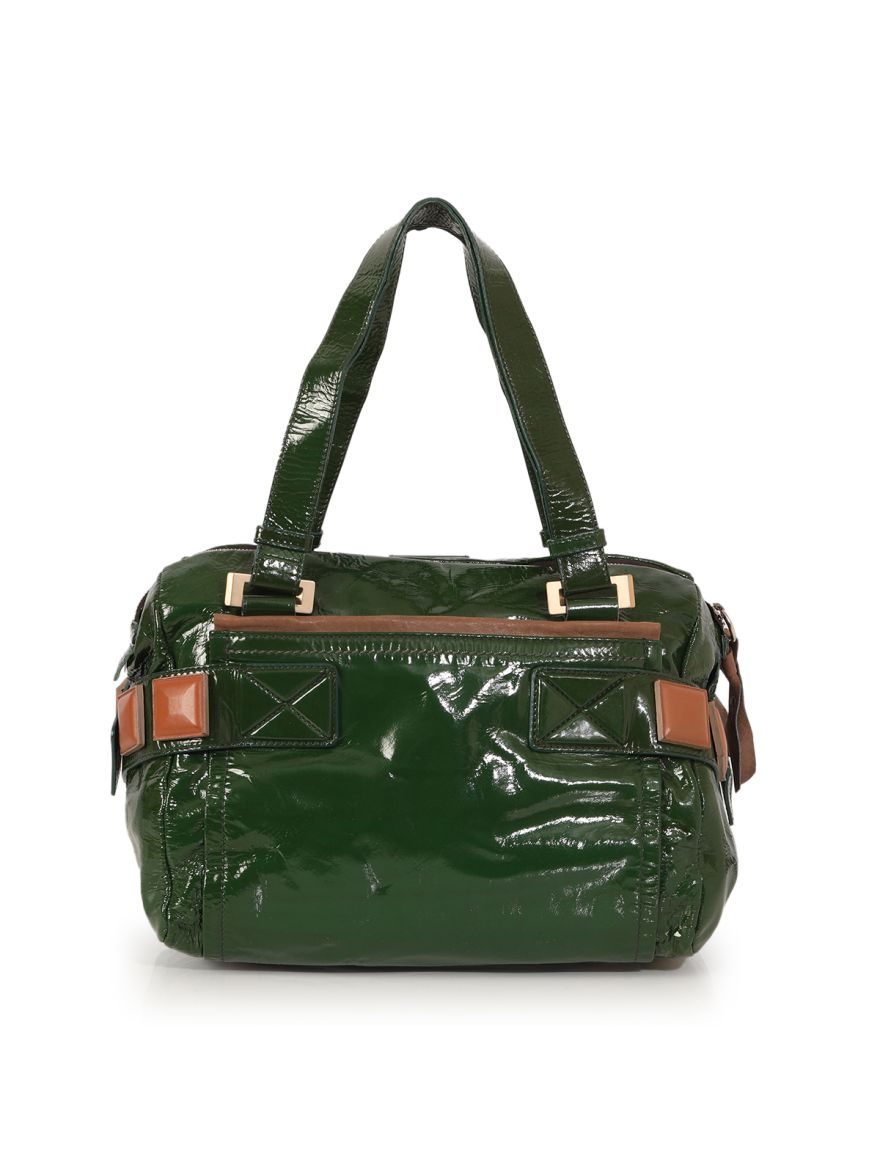 Green Patent Leather Audra satchel Medium