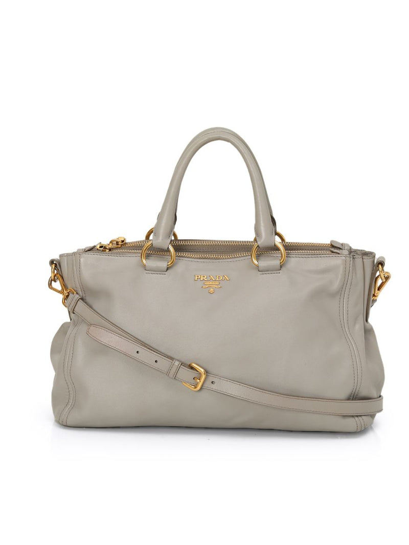 Galleria Grey Double Zip Soft Tote Medium