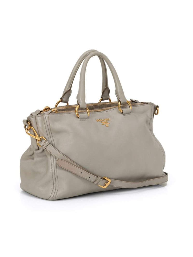 Galleria Grey Double Zip Soft Tote Medium