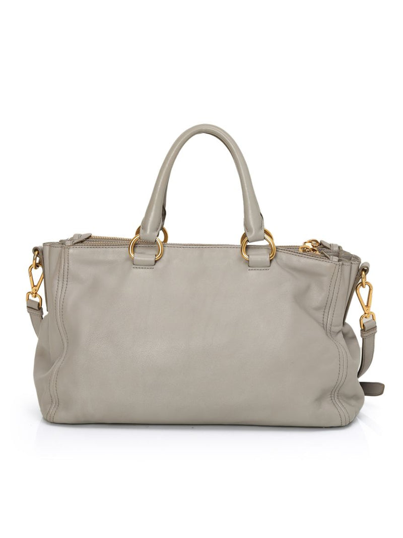 Galleria Grey Double Zip Soft Tote Medium