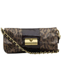 Animal Print Shiny Flap Shoulder Bag