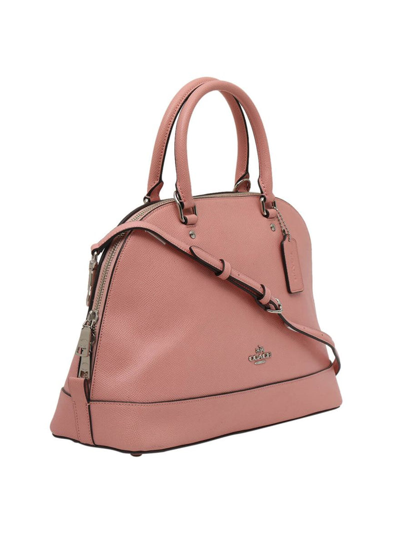Pink Leather Medium Handbag with Strap