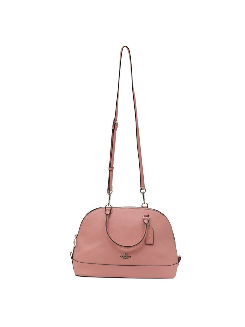 Pink Leather Medium Handbag with Strap