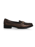 Brown Metallic Women's Loafers/Size: 40EUR