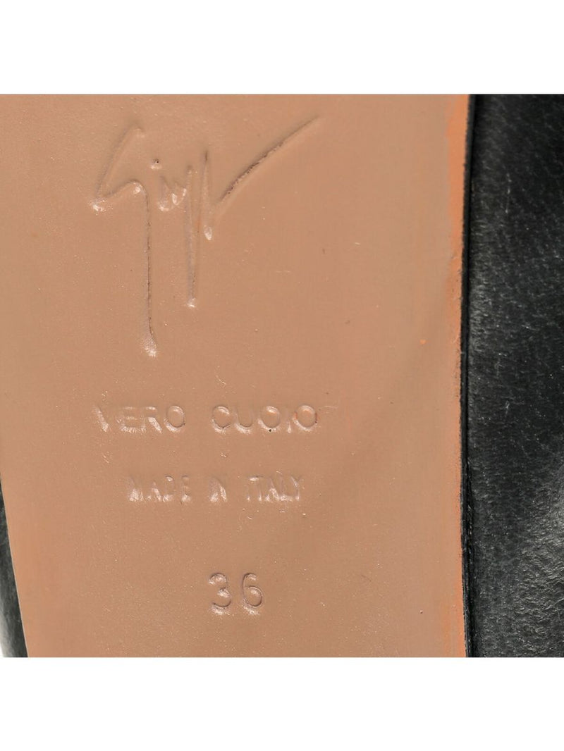 Black Platform Leather Boots//Size-36EUR