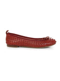 Brick Red Studded Ballet Flats/Size-34.5EUR