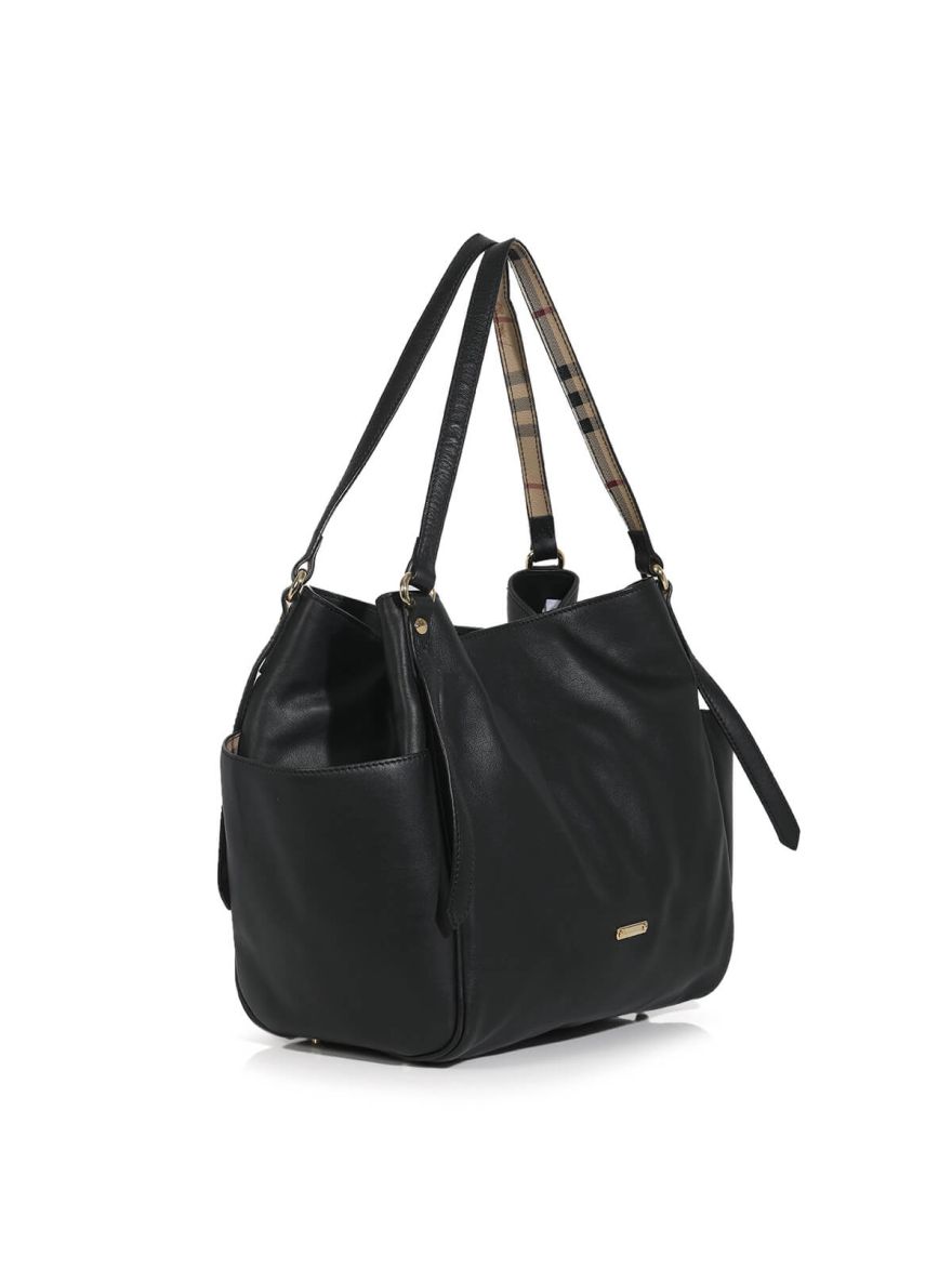 Black Leather Tote Bag