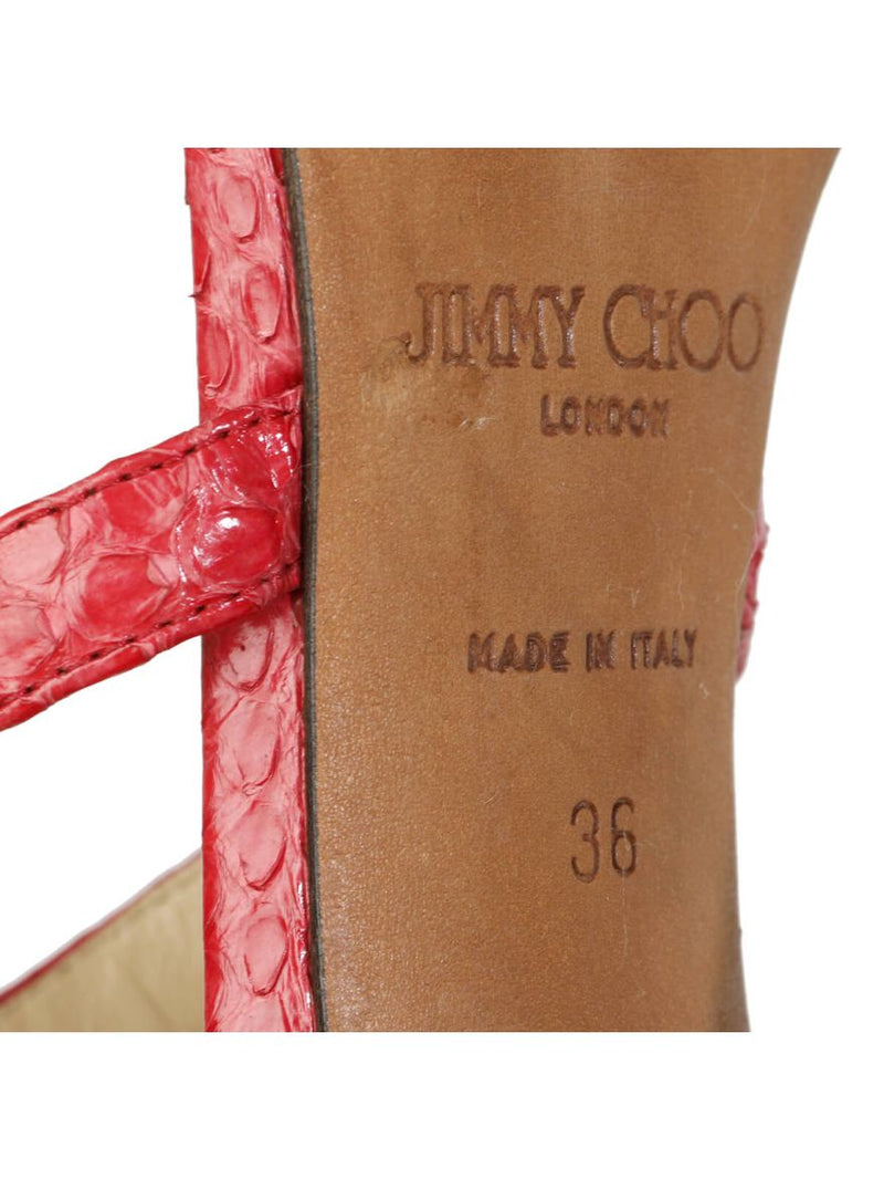 Cherry Exotic Skin Embossed Sandal/Size-36EUR