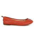 Orange Studded Ballet Flats/Size-34.5EUR