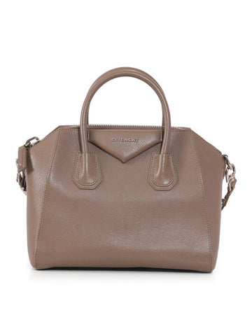 Taupe Leather Small Antigona