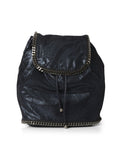 Black Faux Leather Falabella Mini Backpack