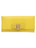 Yellow Leather Flap Lock Wallet