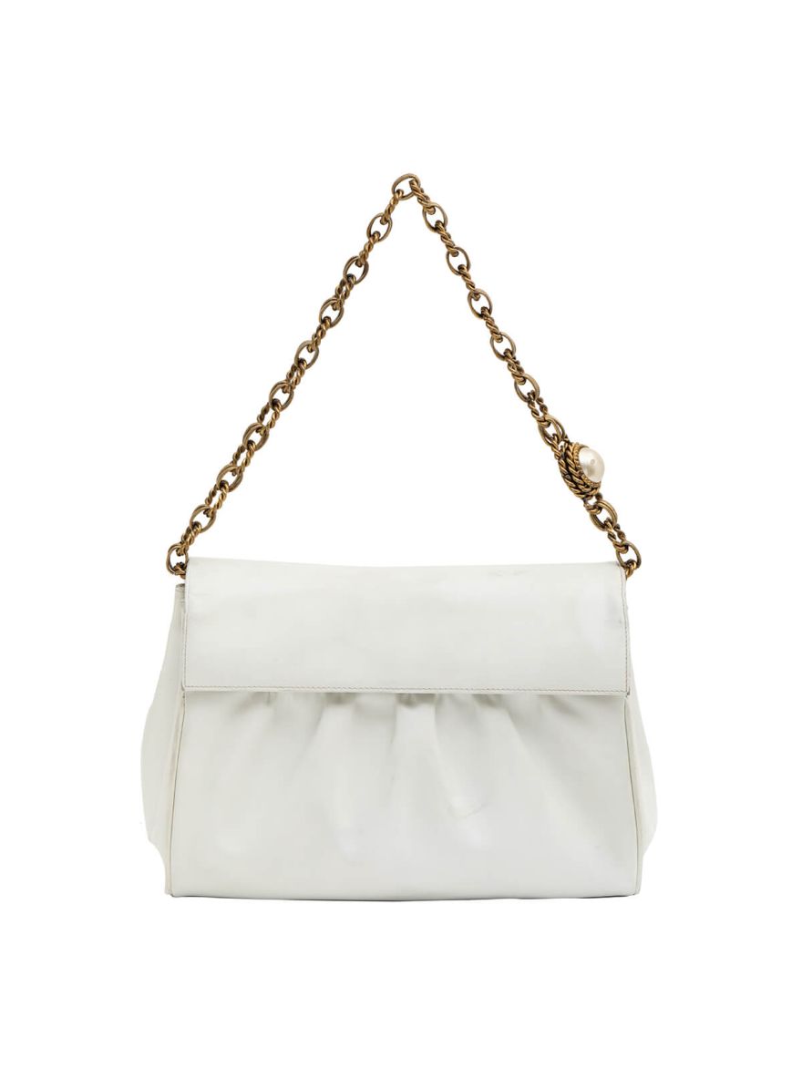 Vintage White Leather Handbag