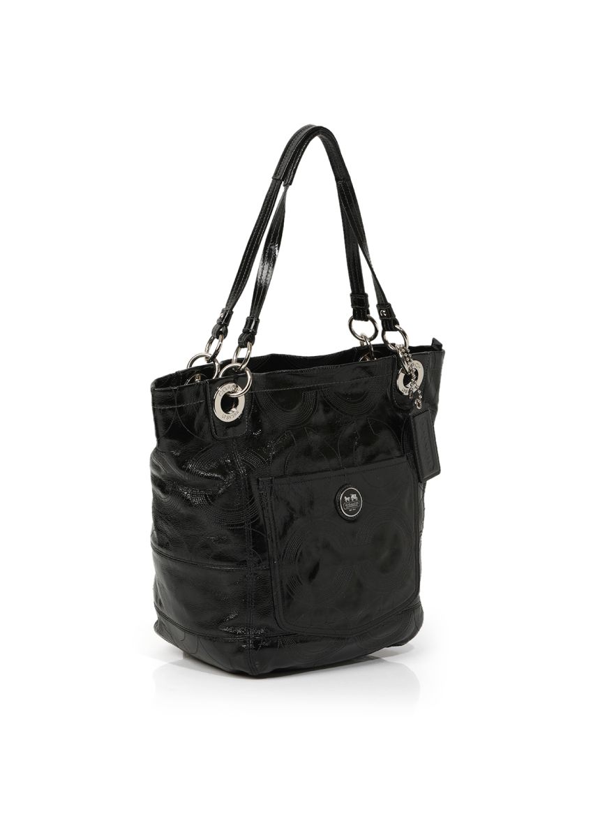 Alex Black Patent Leather Tote