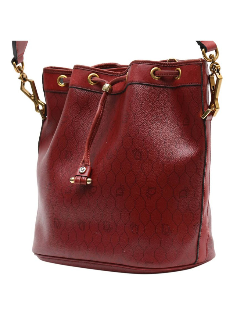Vintage Dior Bucket Bag Honeycomb Print With Pouch &  Strap
