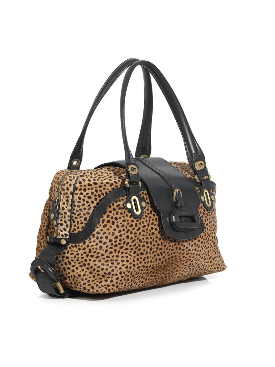 Leopard Print Pony Hair Tulita Shoulder Bag