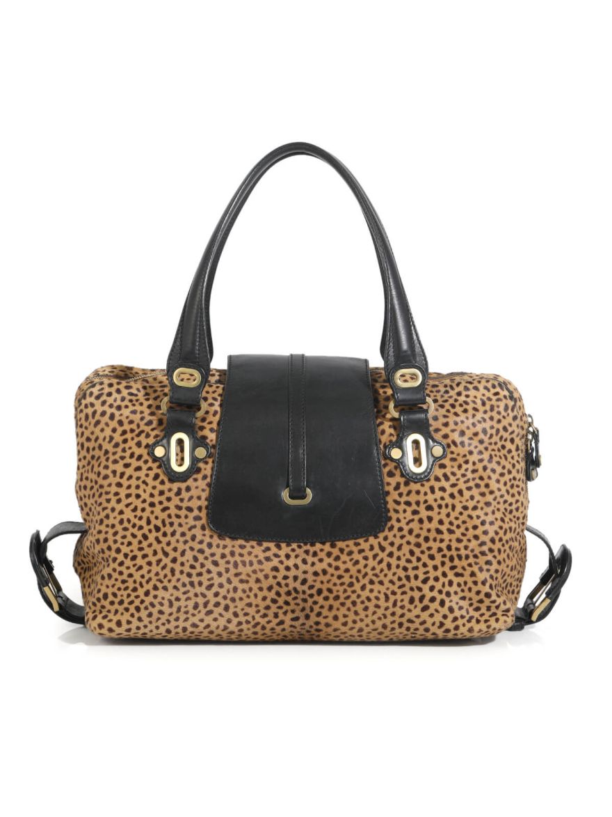 Leopard Print Pony Hair Tulita Shoulder Bag