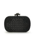 Black Knot Embroidery Knot Clutch Small