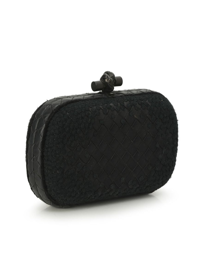 Black Knot Embroidery Knot Clutch Small