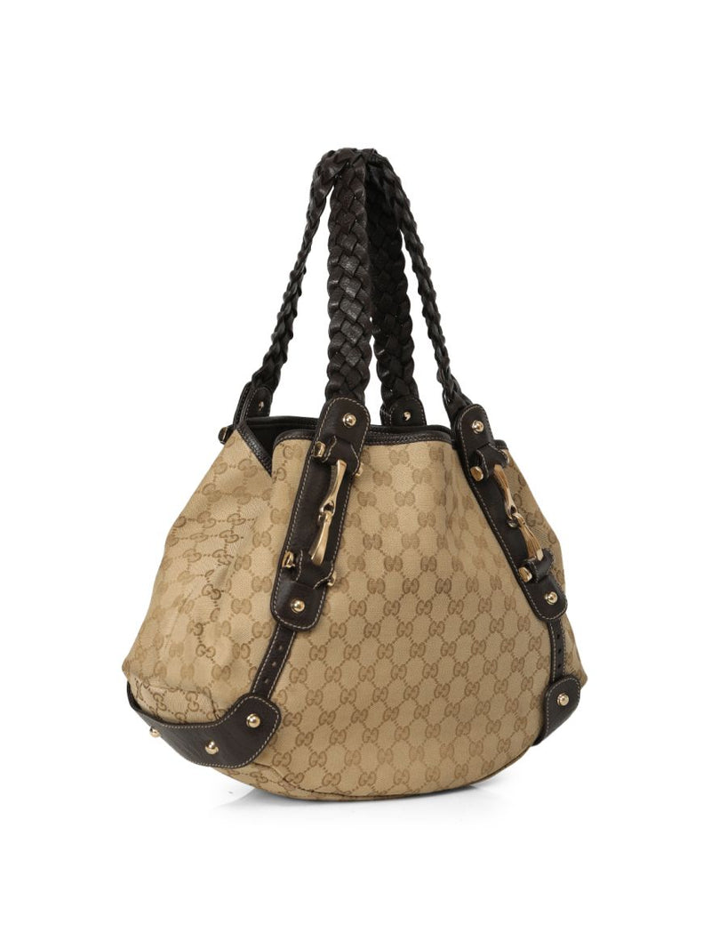 Beige/Ebony GG Canvas Pelham Medium Shoulder Bag