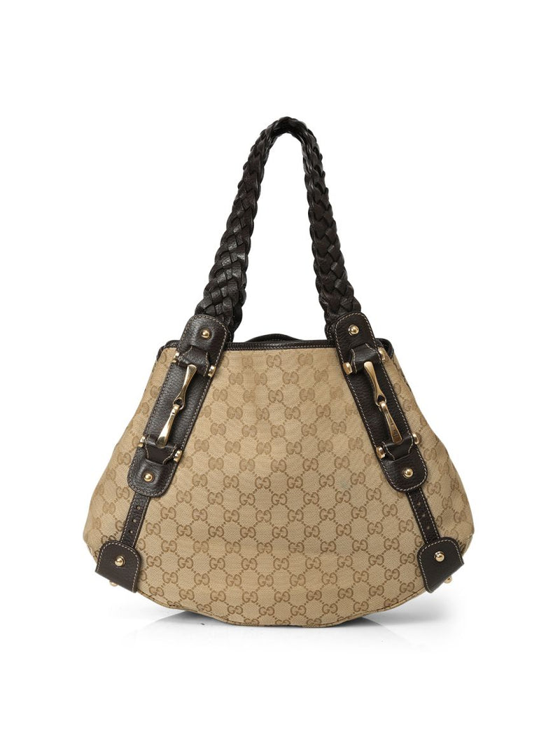 Beige/Ebony GG Canvas Pelham Medium Shoulder Bag