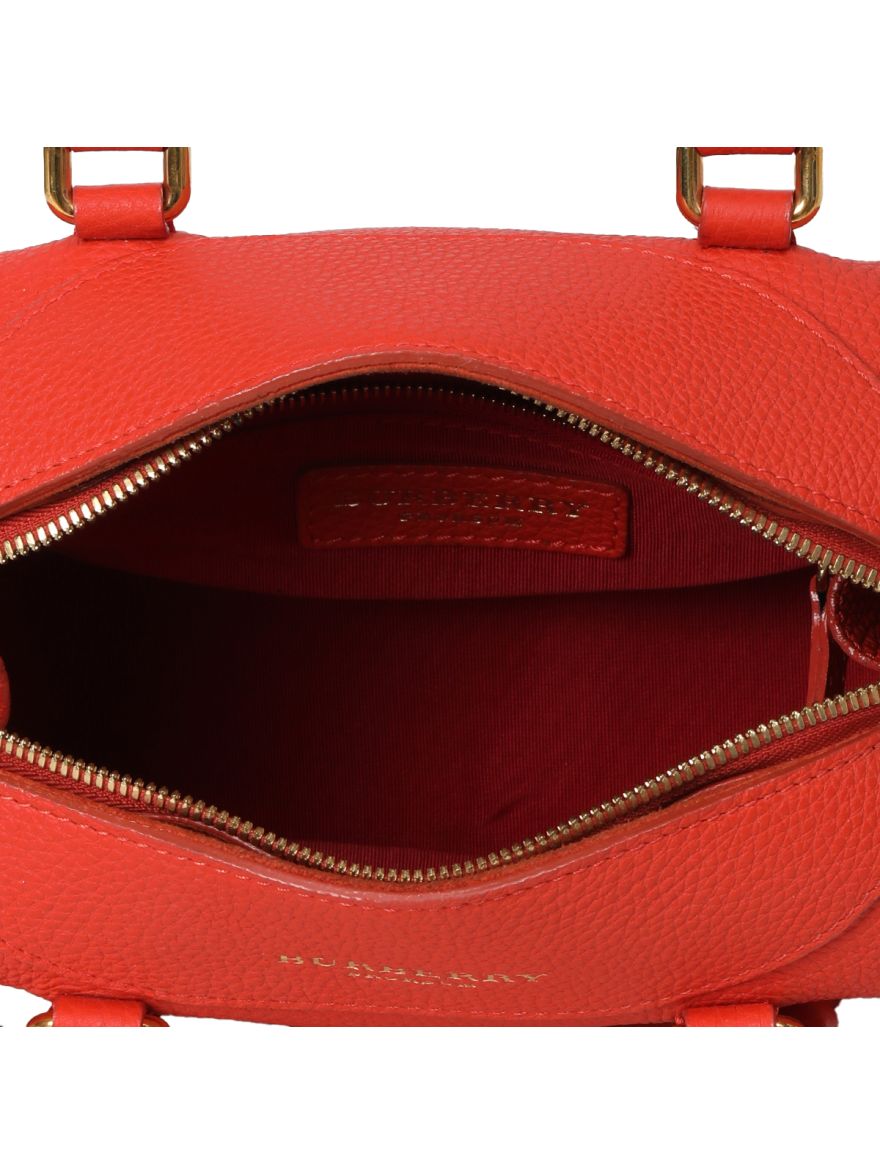 Bee Handle Leather Crossbody Red Bag Small